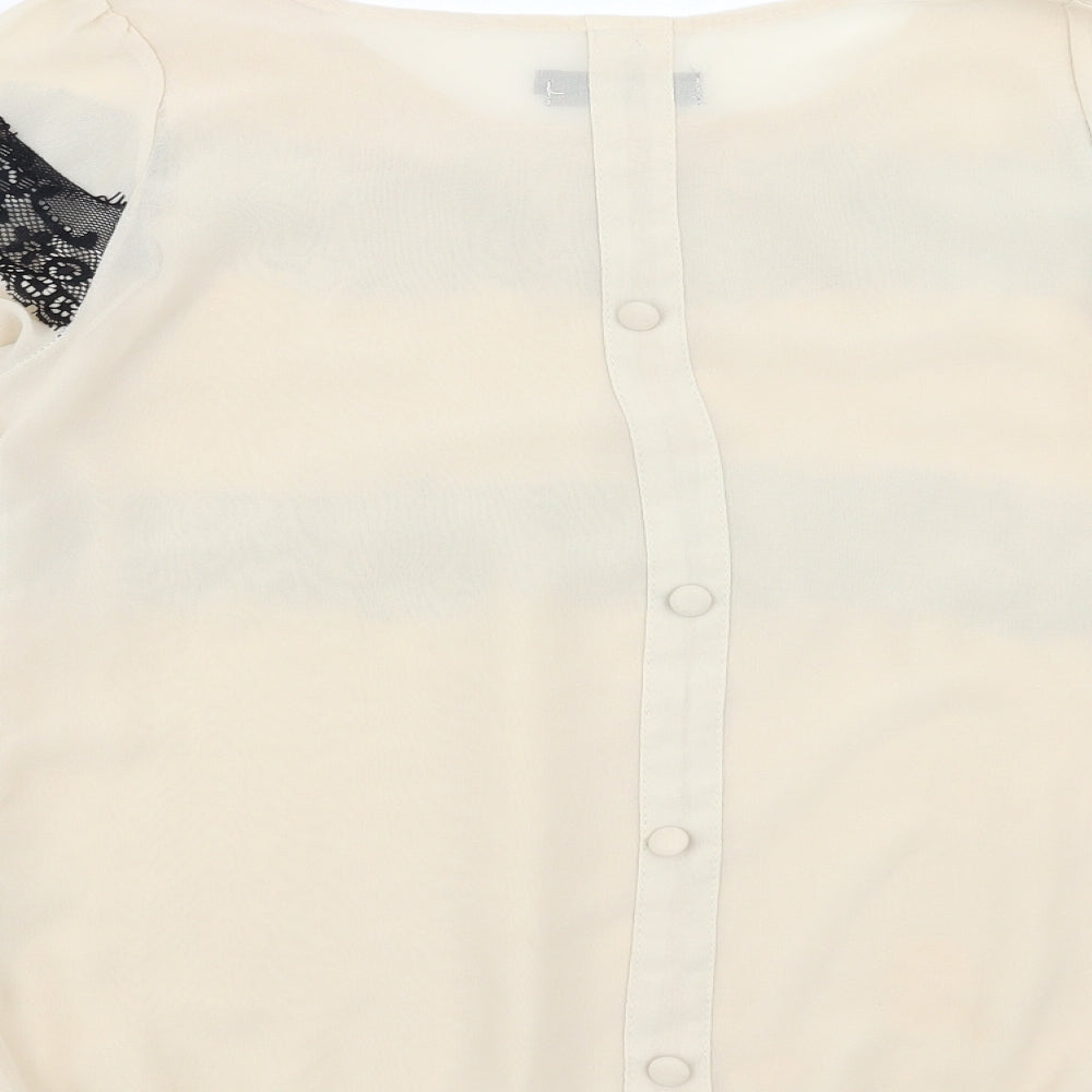 Urmoda Womens Ivory   Basic Blouse Size M  - Lace detail