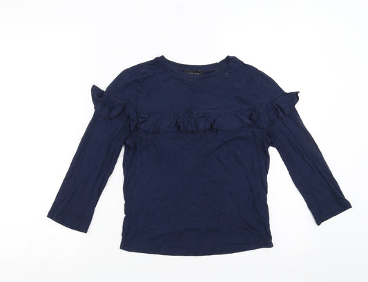 Front view of New Look women’s blue basic blouse, size UK 8