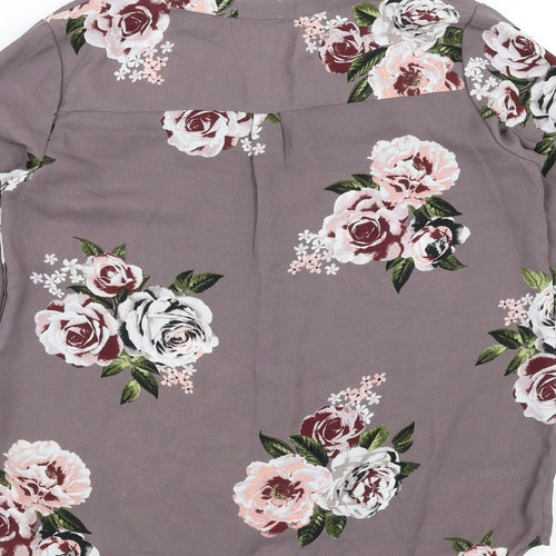 Apricot Womens Purple Floral  Basic Blouse Size 8