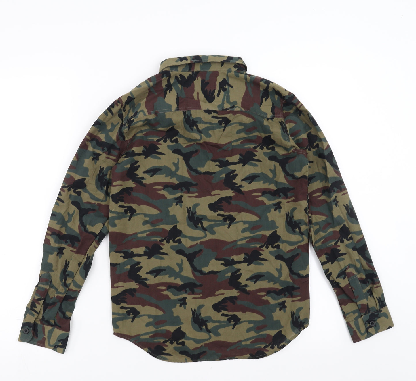 River Island Boys Green Camouflage  Basic Button-Up Size 11 Years