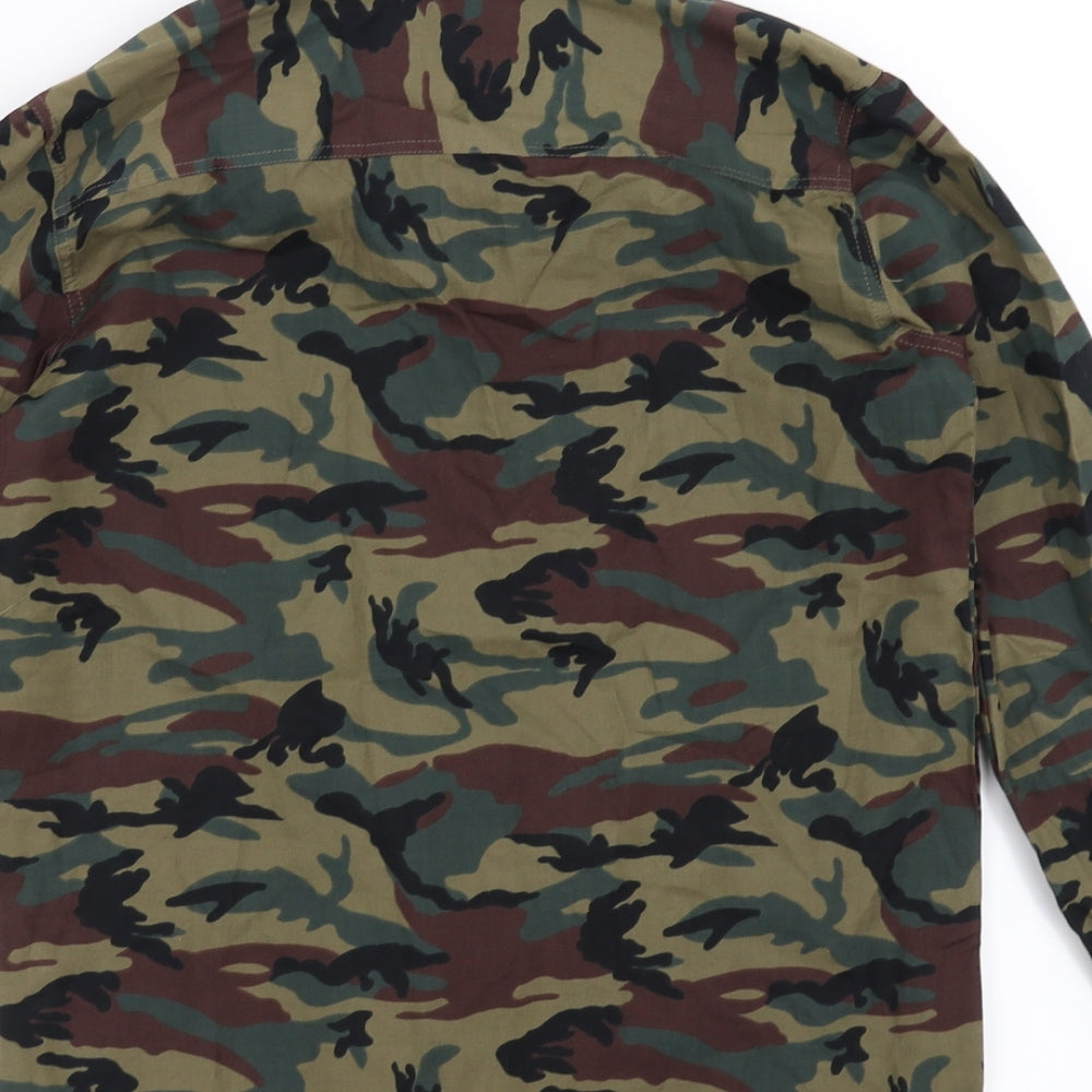 River Island Boys Green Camouflage  Basic Button-Up Size 11 Years