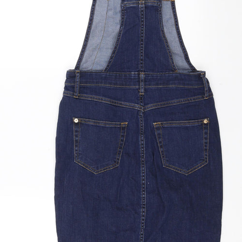 River Island Womens Blue  Denim Pinafore/Dungaree Dress  Size 8