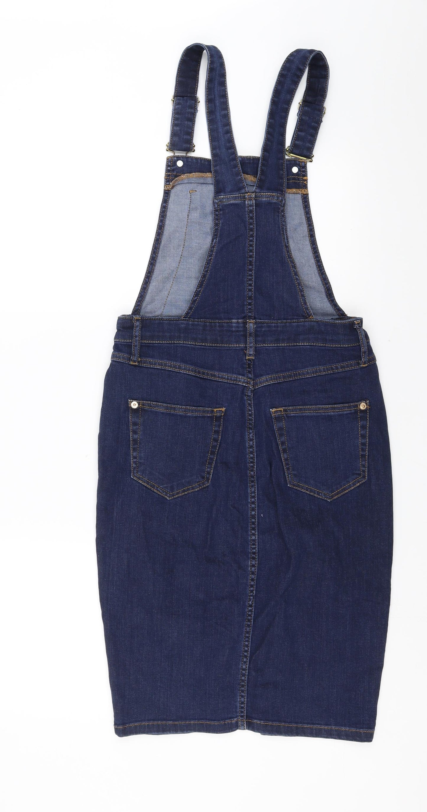 River Island Womens Blue  Denim Pinafore/Dungaree Dress  Size 8