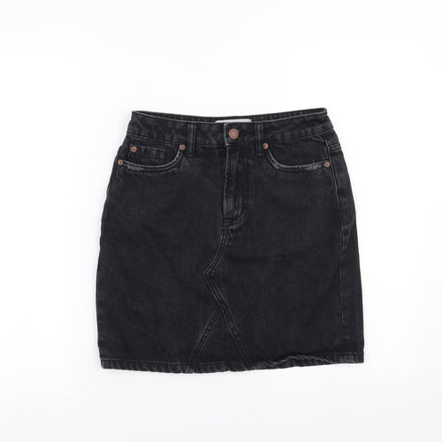 New Look Womens Black  Denim A-Line Skirt Size 6