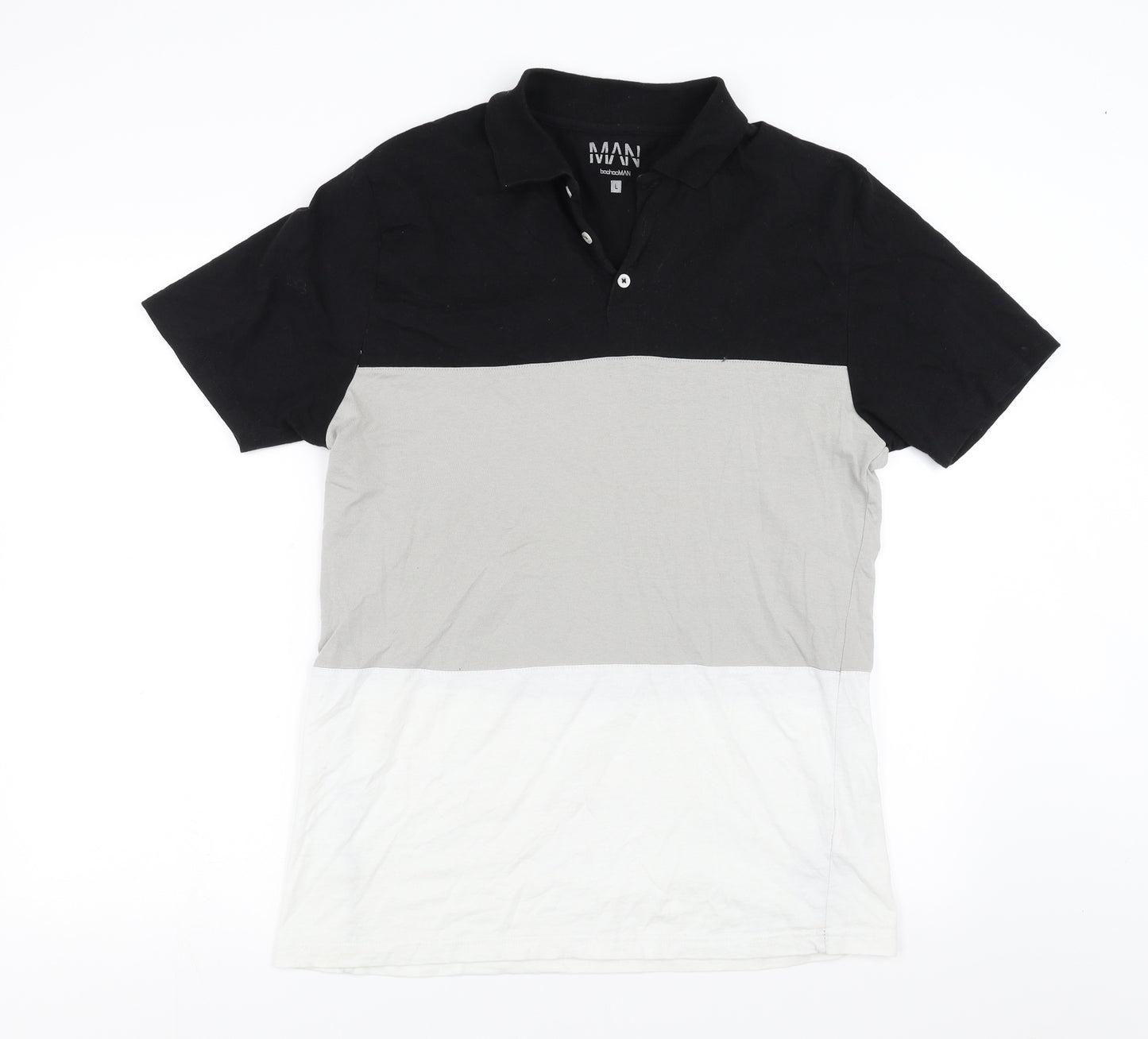 Boohoo Mens Black    Polo Size L