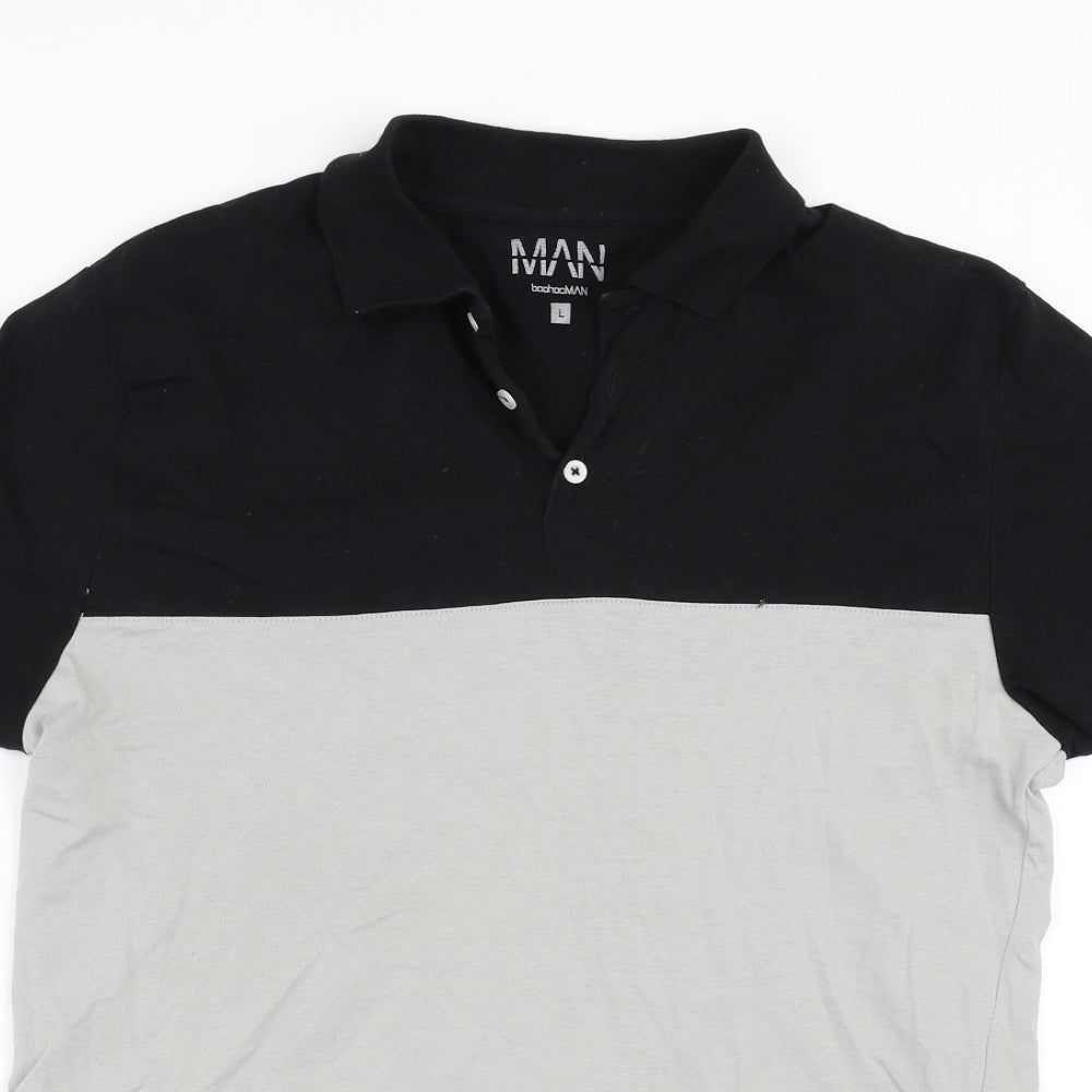 Boohoo Mens Black    Polo Size L