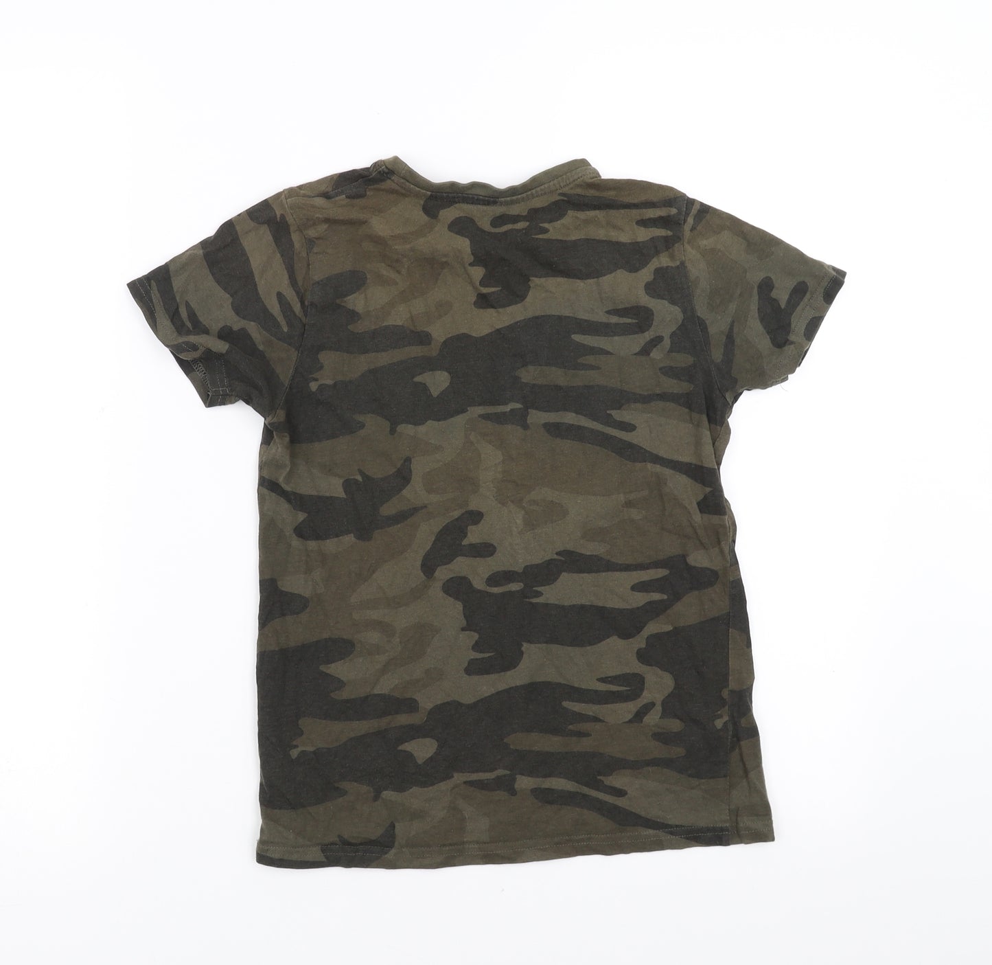 Primark Boys Green Camouflage  Basic T-Shirt Size 9-10 Years