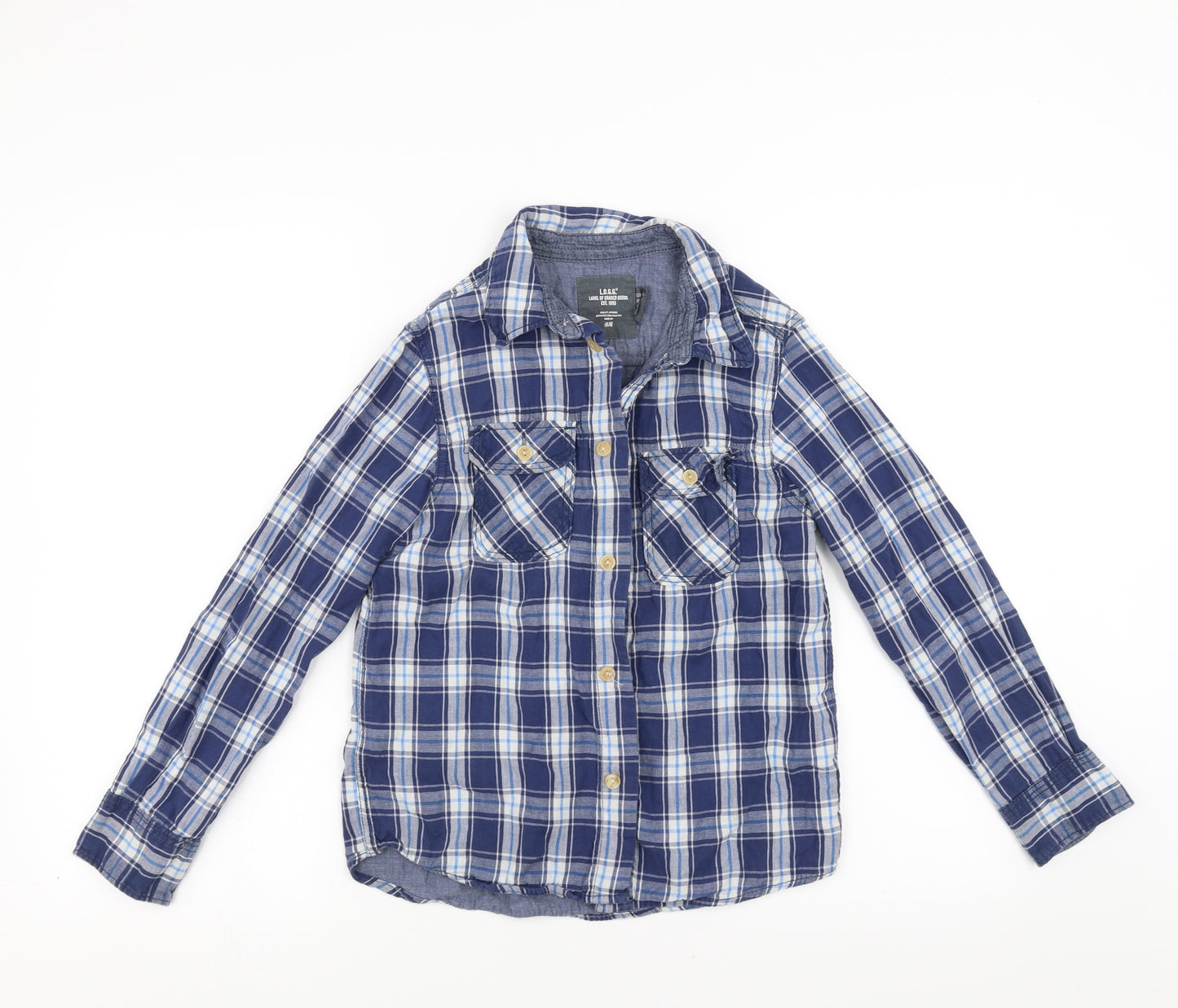 Primark Boys Blue Check  Basic Button-Up Size 9-10 Years