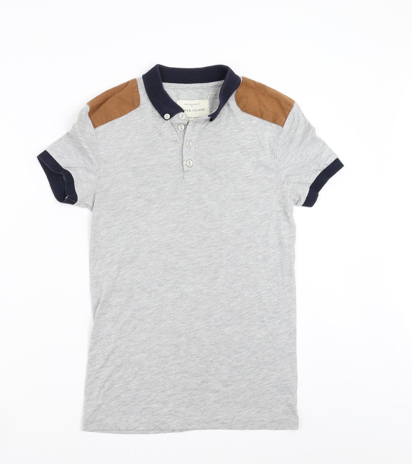 River Island Mens Grey    Polo Size XS  - 2xs