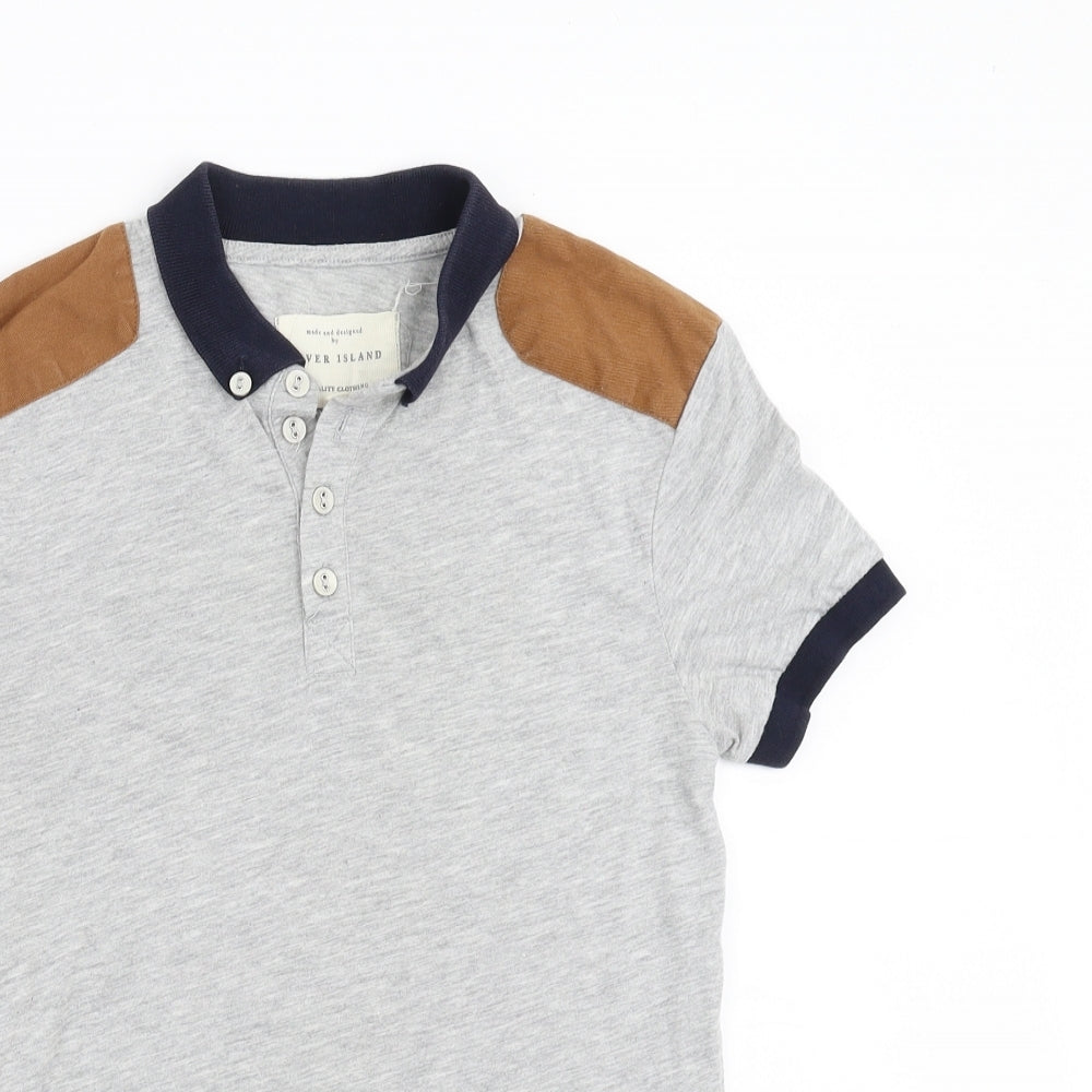 River Island Mens Grey    Polo Size XS  - 2xs