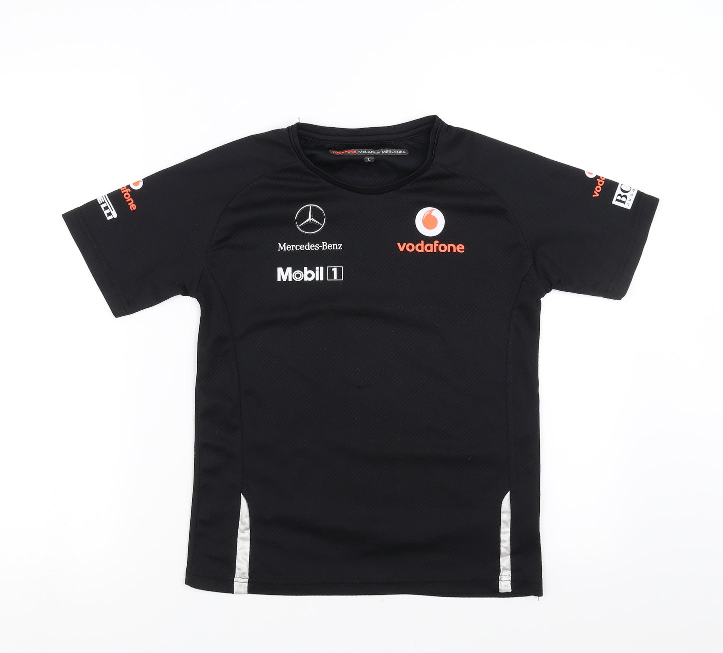 Vodafone Mclaren Boys Black   Basic T-Shirt Size L