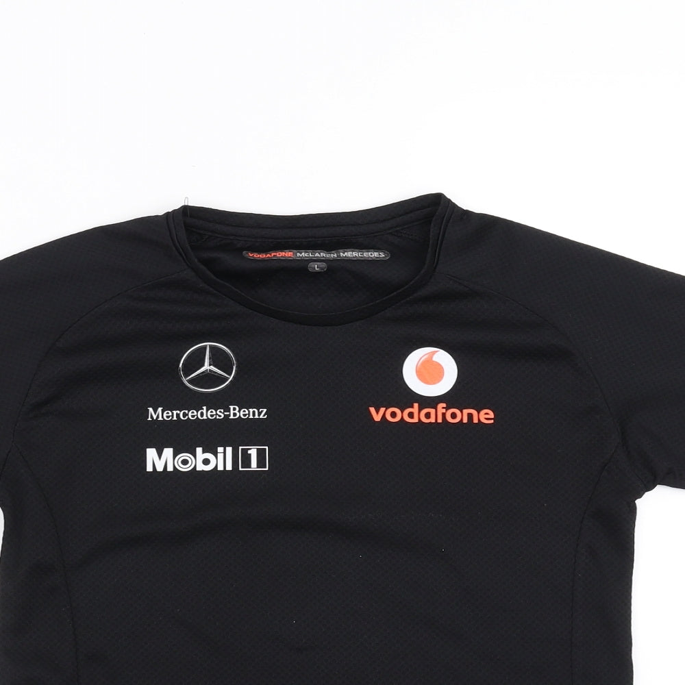 Vodafone Mclaren Boys Black   Basic T-Shirt Size L