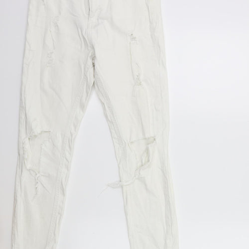 Missguided Womens White  Denim Skinny Jeans Size 10 L28 in