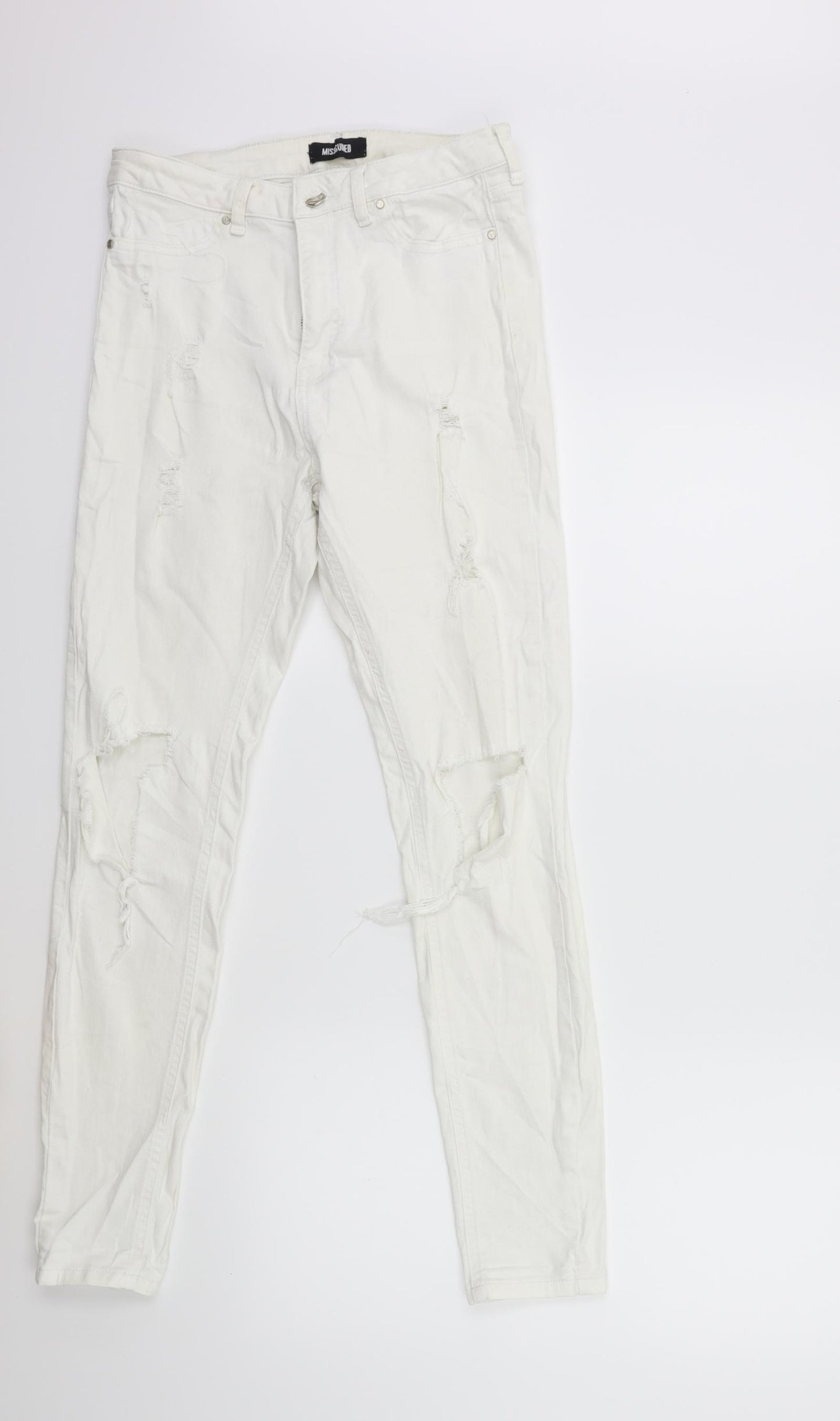 Missguided Womens White  Denim Skinny Jeans Size 10 L28 in