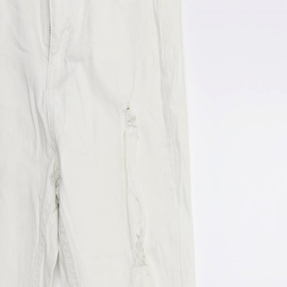 Missguided Womens White  Denim Skinny Jeans Size 10 L28 in
