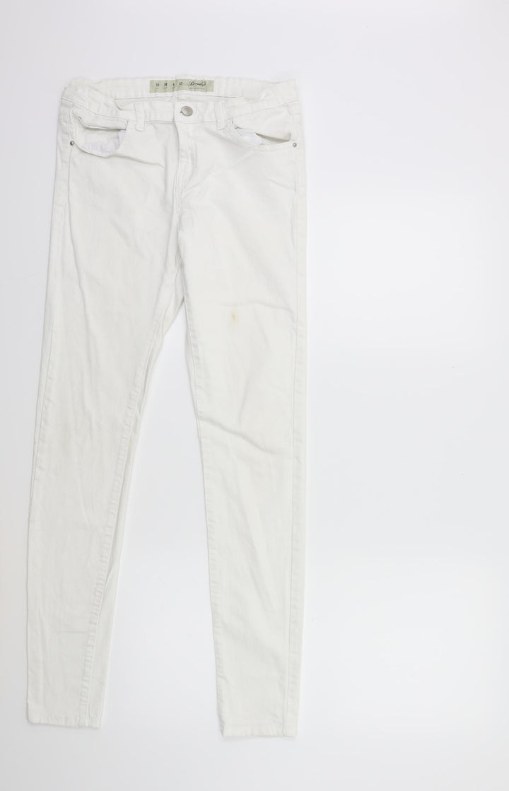 Denim & Co. Womens White Denim Skinny Jeans Size 10 L30 in