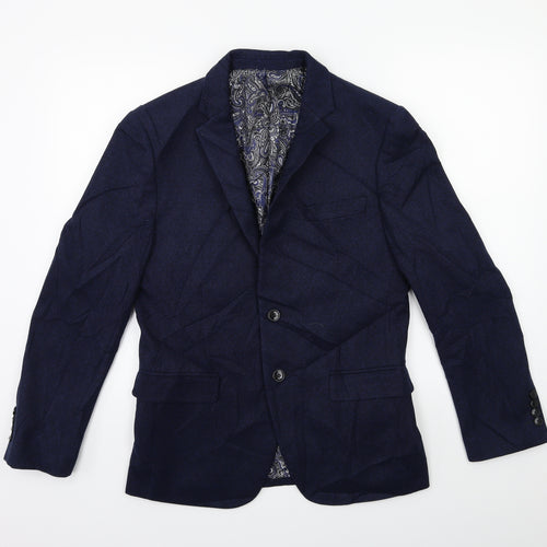 frenchie Mens Blue   Jacket Suit Jacket Size 36