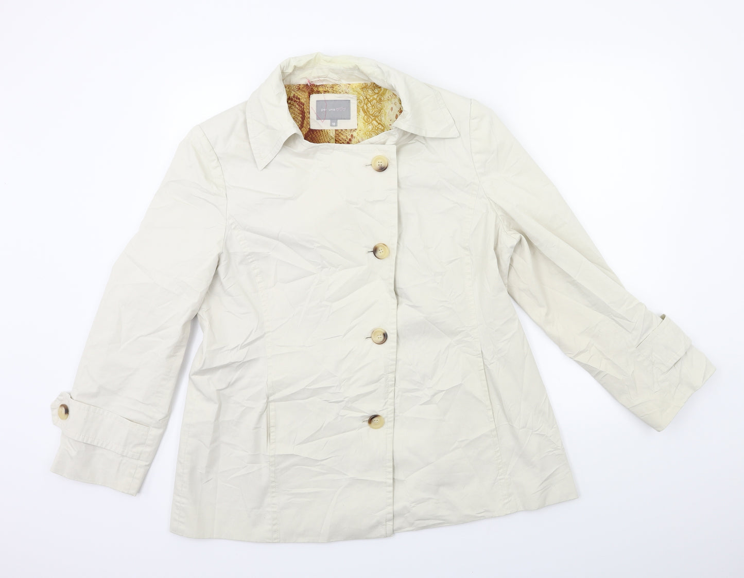 Per Una Womens White   Overcoat Coat Size 18