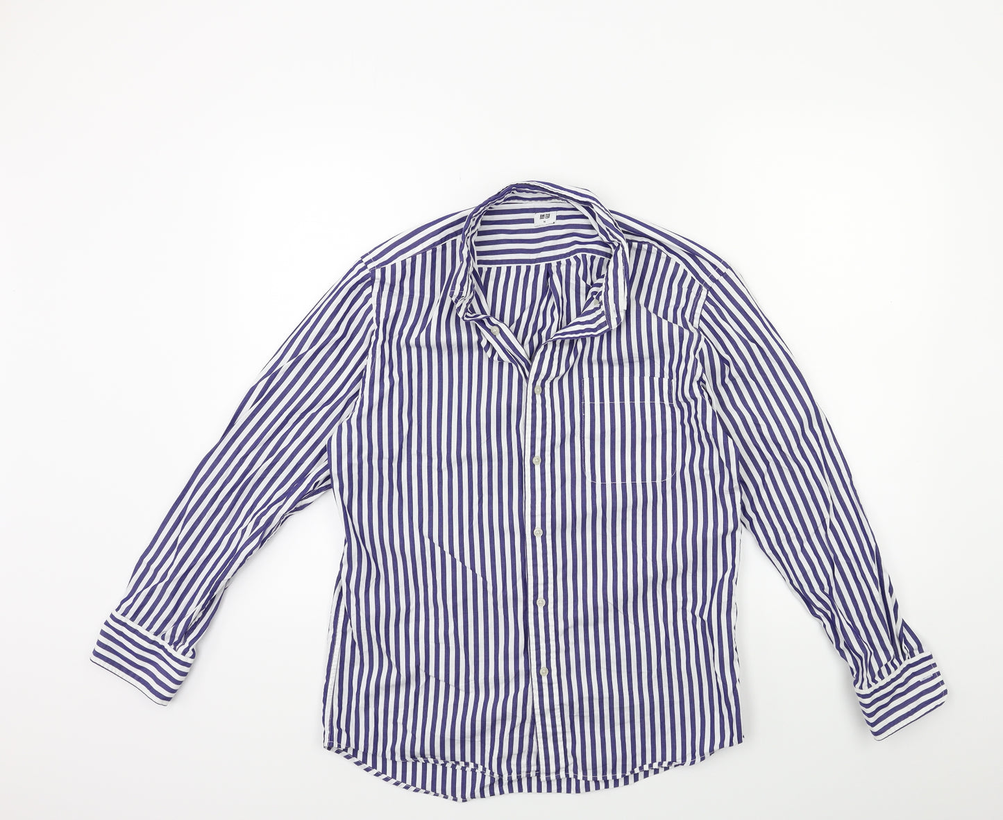 Uniqlo Womens Blue Striped  Basic Button-Up Size M
