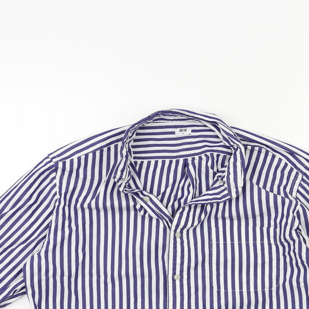 Uniqlo Womens Blue Striped  Basic Button-Up Size M