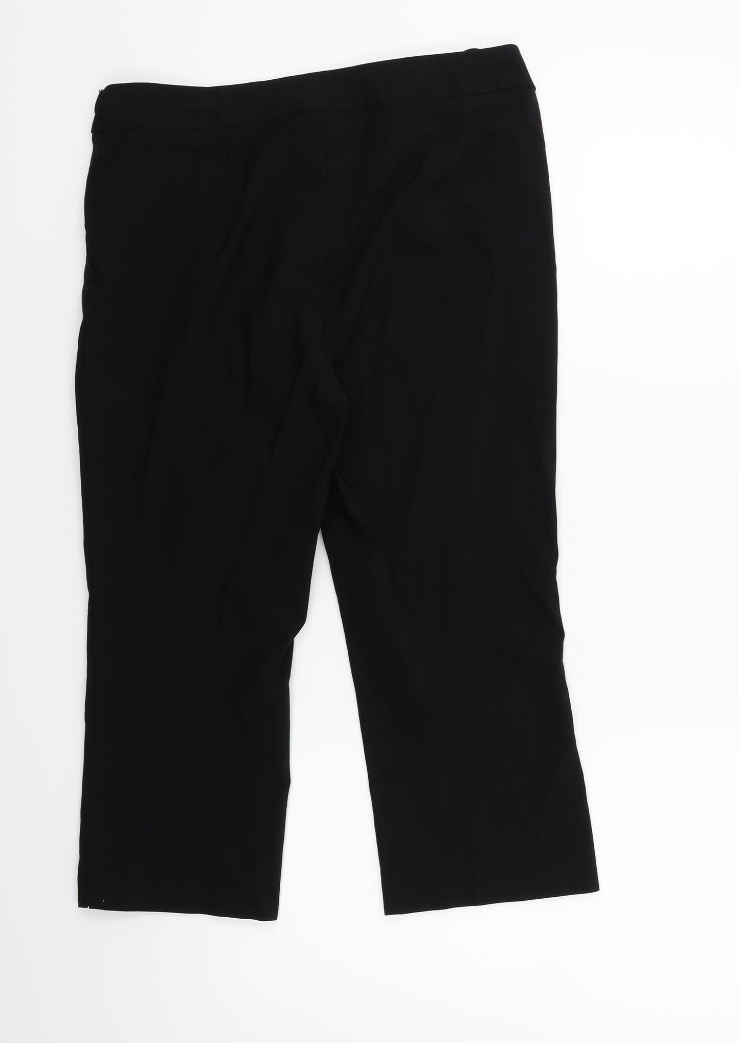 Papaya Womens Black   Cropped Trousers Size 12 L20 in
