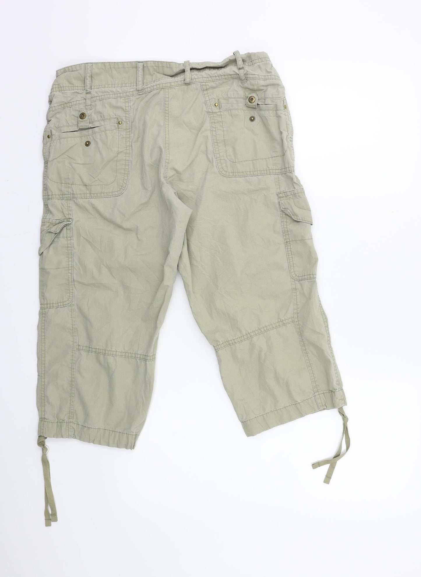 Marks and Spencer Womens Green   Cropped Trousers Size 12 L20 in