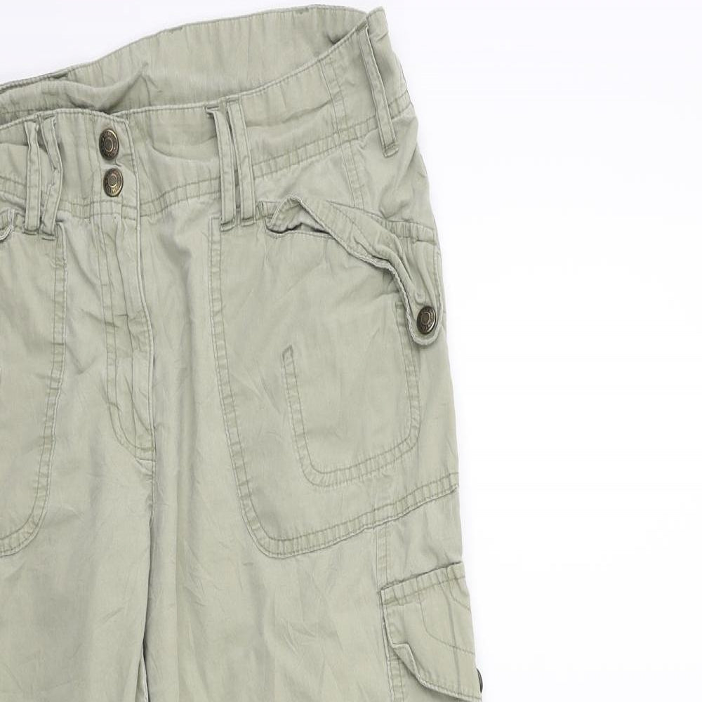 Marks and Spencer Womens Green   Cropped Trousers Size 12 L20 in