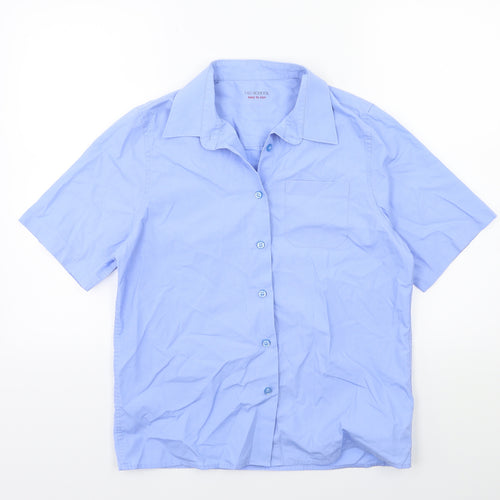 Marks and Spencer Boys Blue   Basic Button-Up Size 14 Years  - school