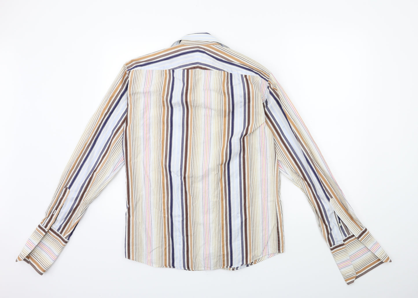 John Lewis Mens Beige Striped   Dress Shirt Size 15