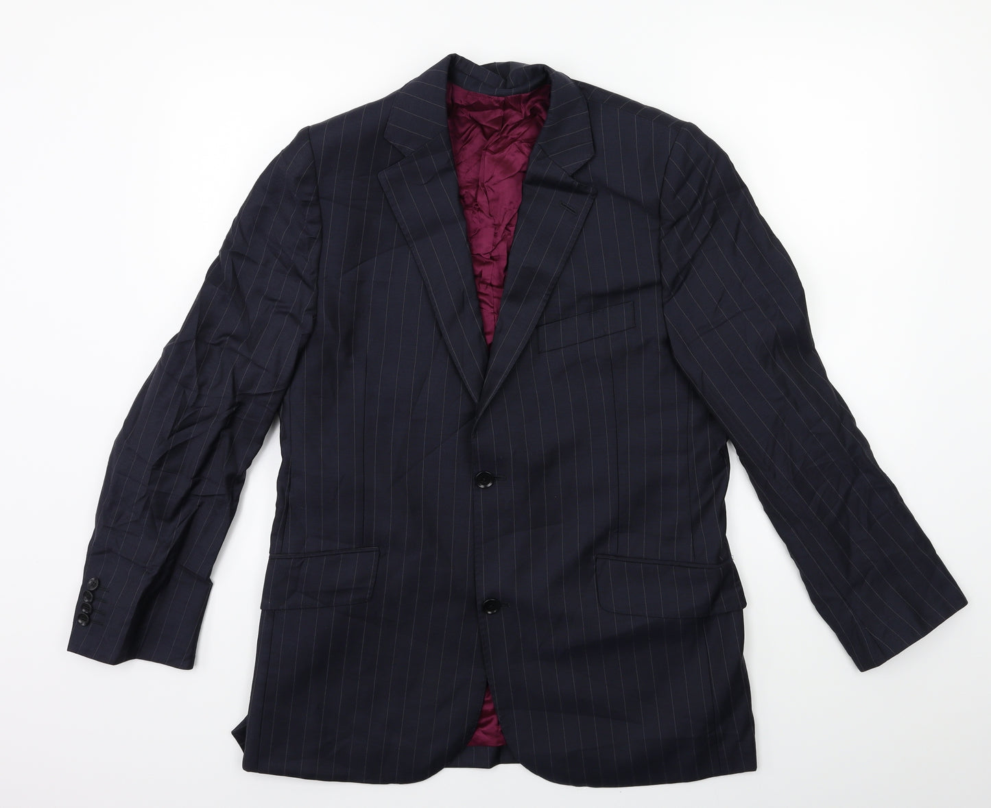 Austin Reed Mens Blue Striped  Jacket Suit Jacket Size 42