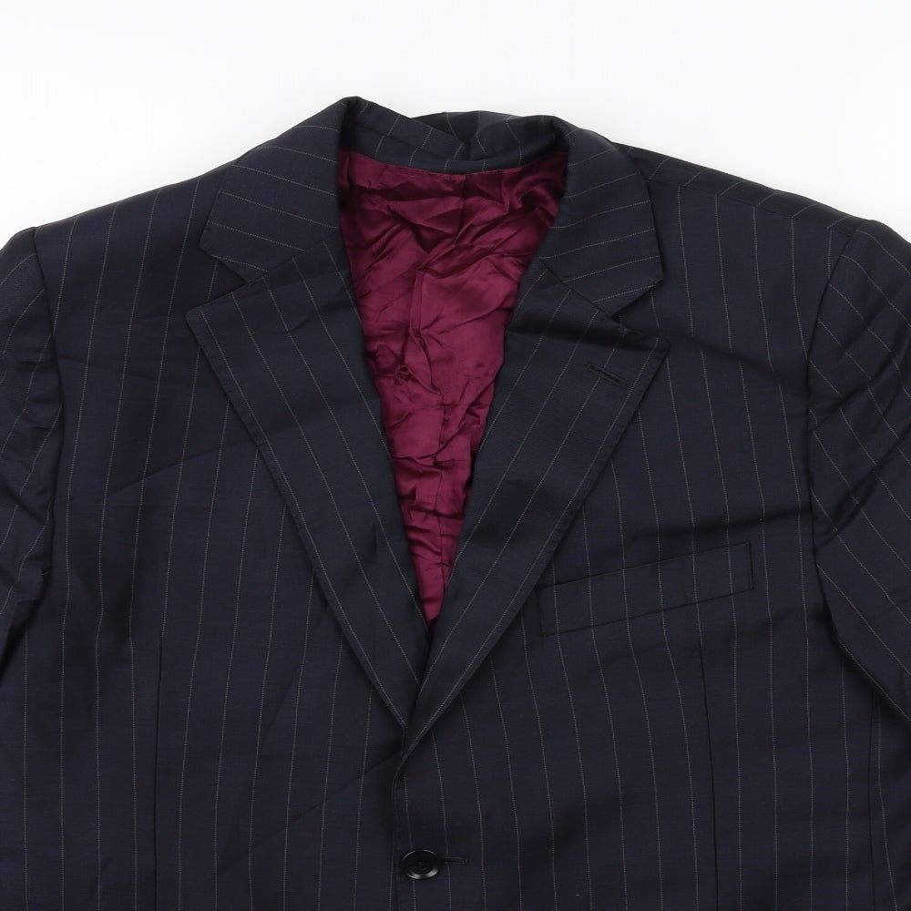 Austin Reed Mens Blue Striped  Jacket Suit Jacket Size 42