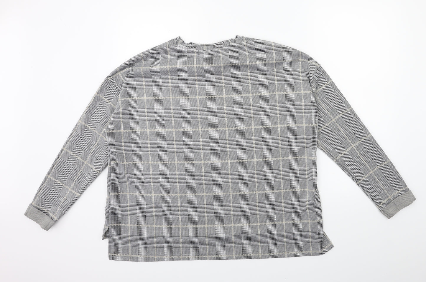 Primark Womens Grey Check  Basic T-Shirt Size XL