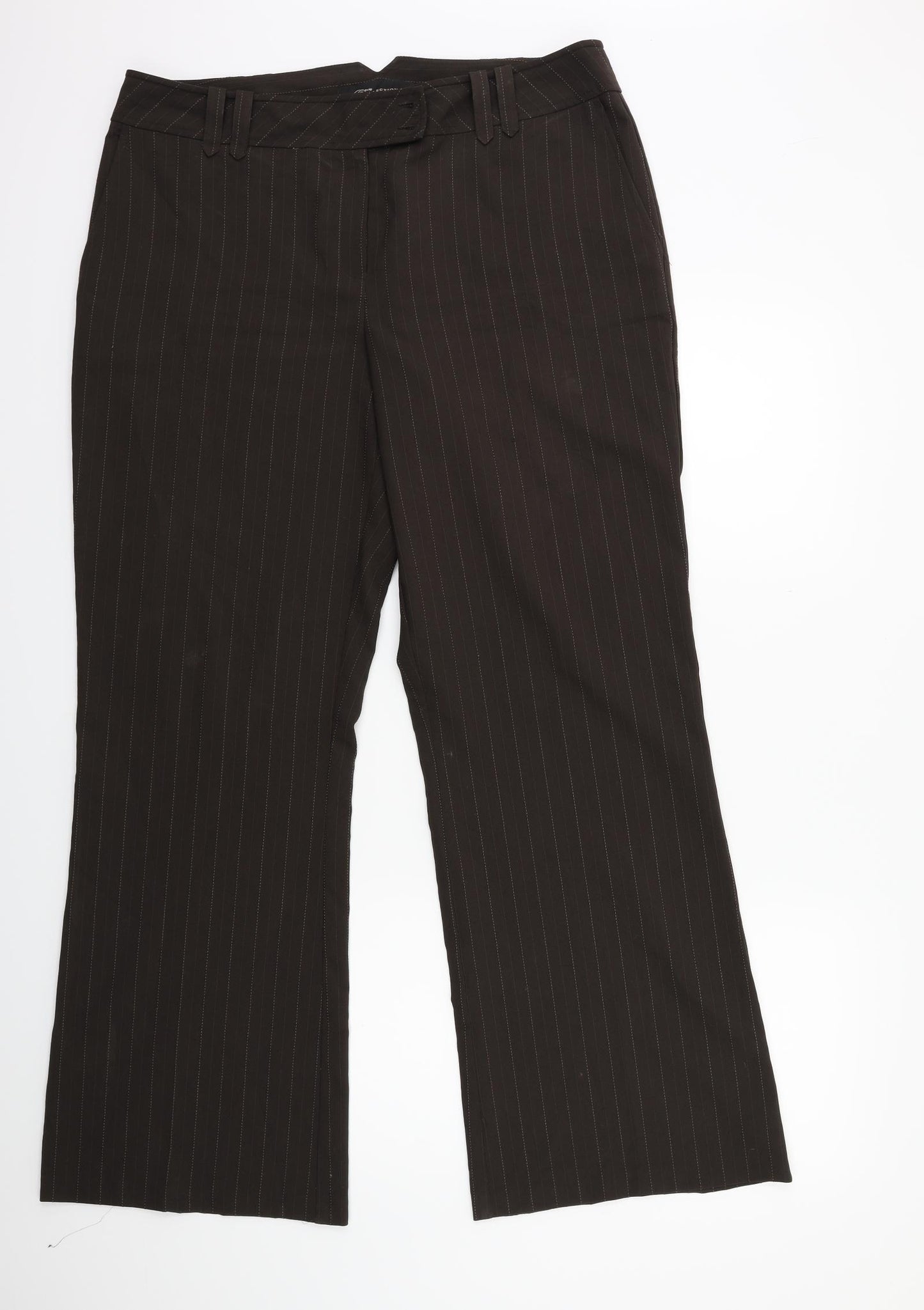 EVIE Womens Brown Striped  Trousers  Size 16 L31 in