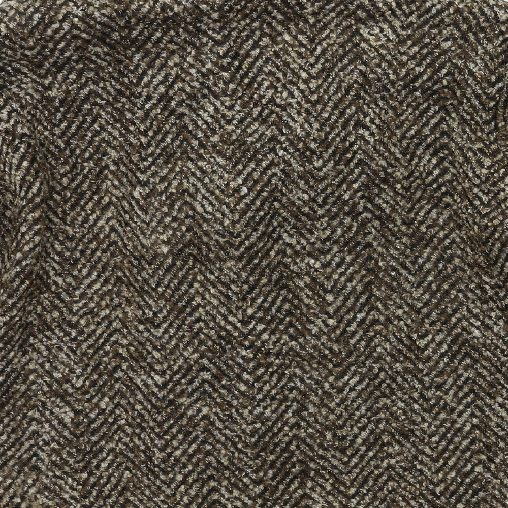EWM Womens Brown Striped  Jacket Coat Size 16