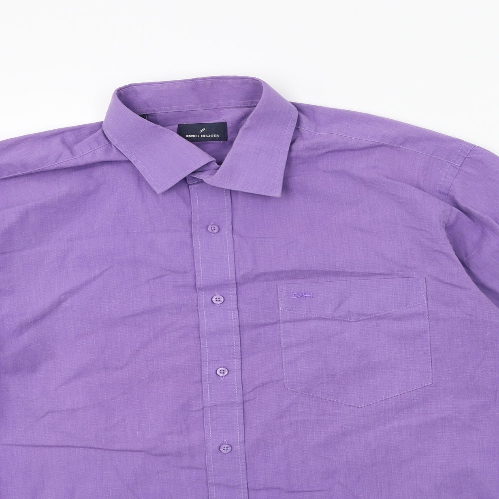 Daniel Hetcher Mens Purple    Dress Shirt Size 16