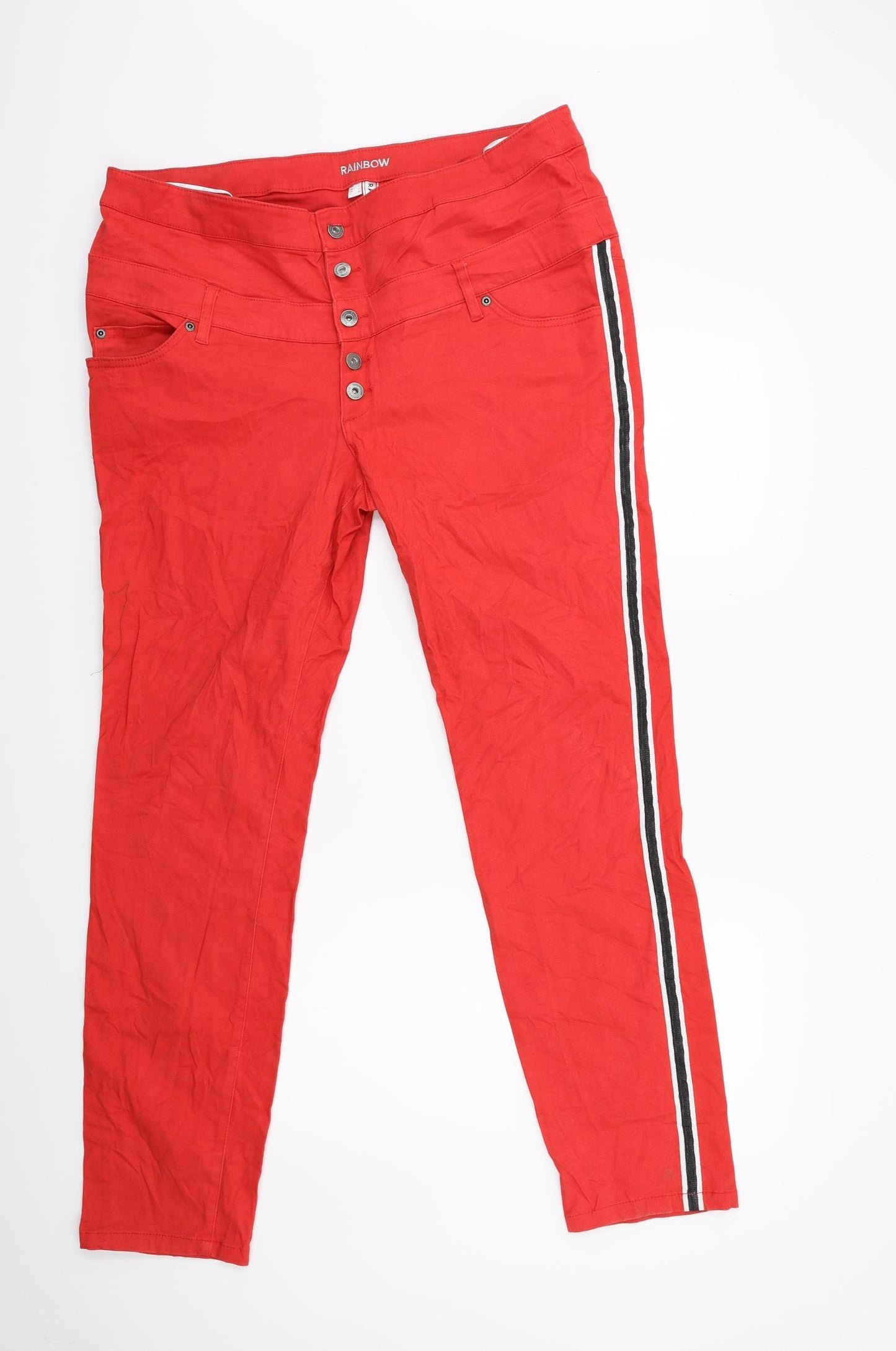 Rainbow Womens Red Striped  Trousers  Size 20 L31 in