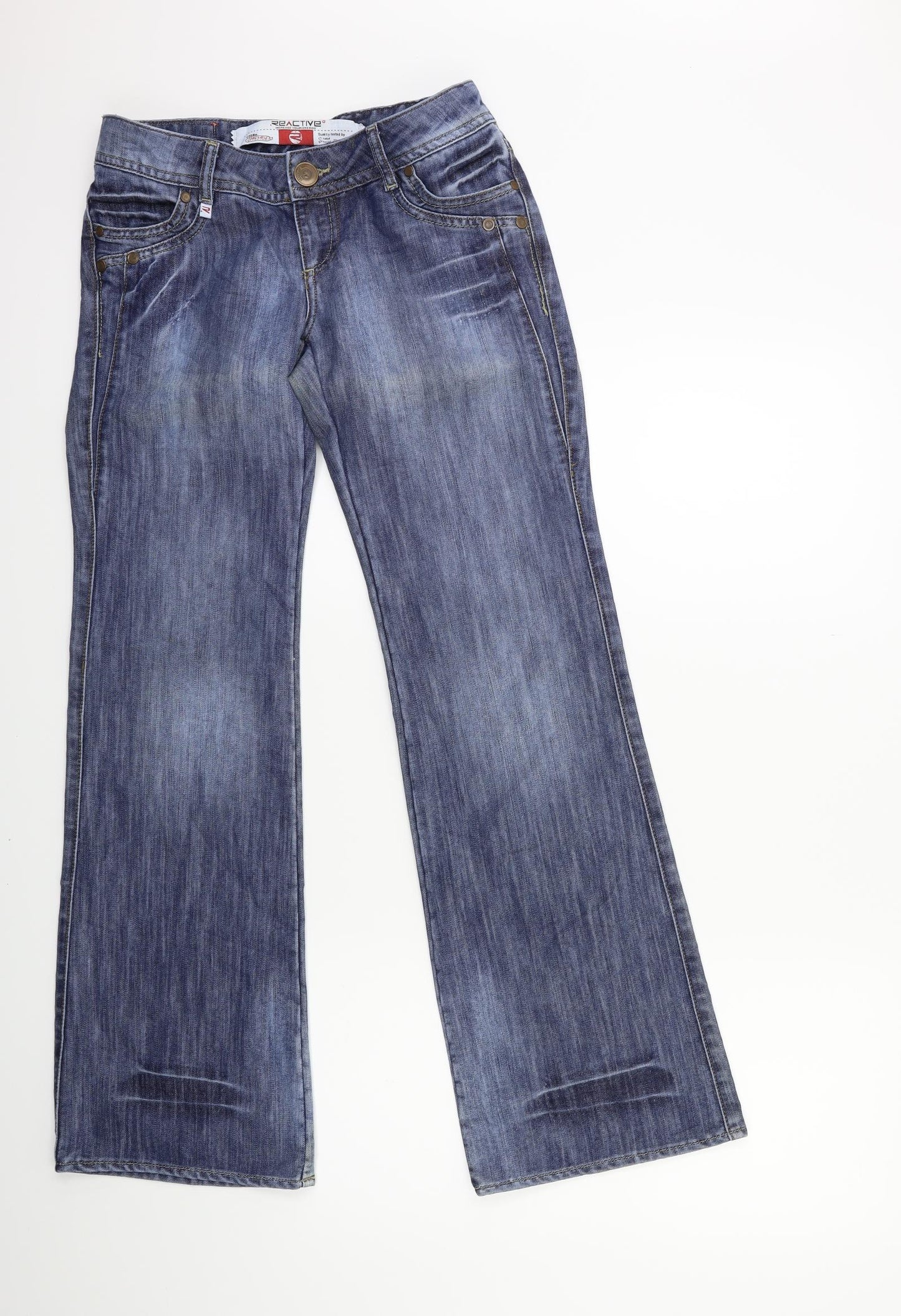 reactive Womens Blue  Denim Bootcut Jeans Size 28 in L32 in