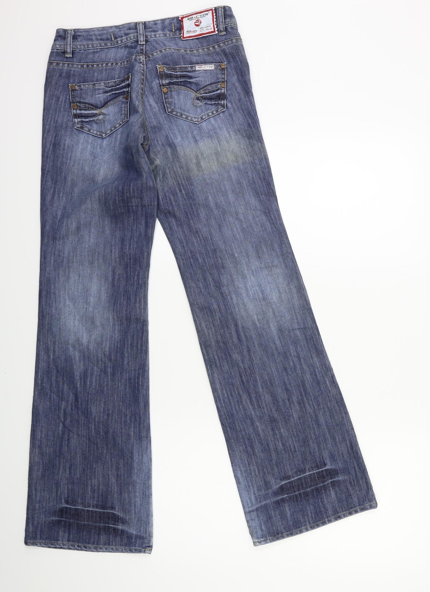 reactive Womens Blue  Denim Bootcut Jeans Size 28 in L32 in