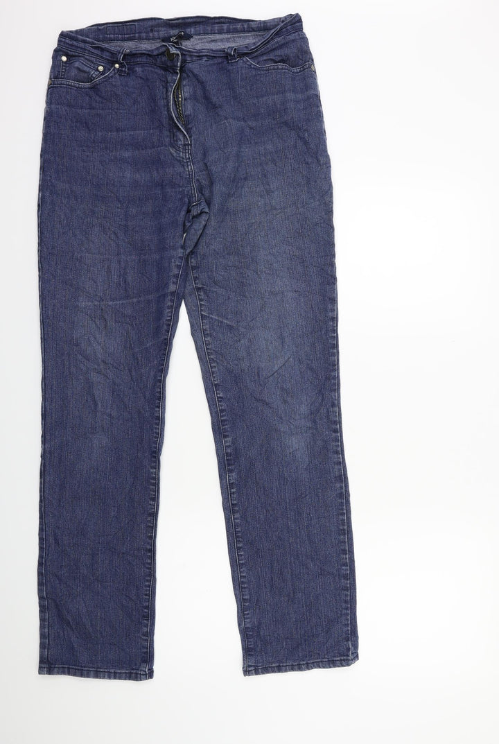 nicoli Womens Blue Denim Straight Jeans Size 12 L31 in