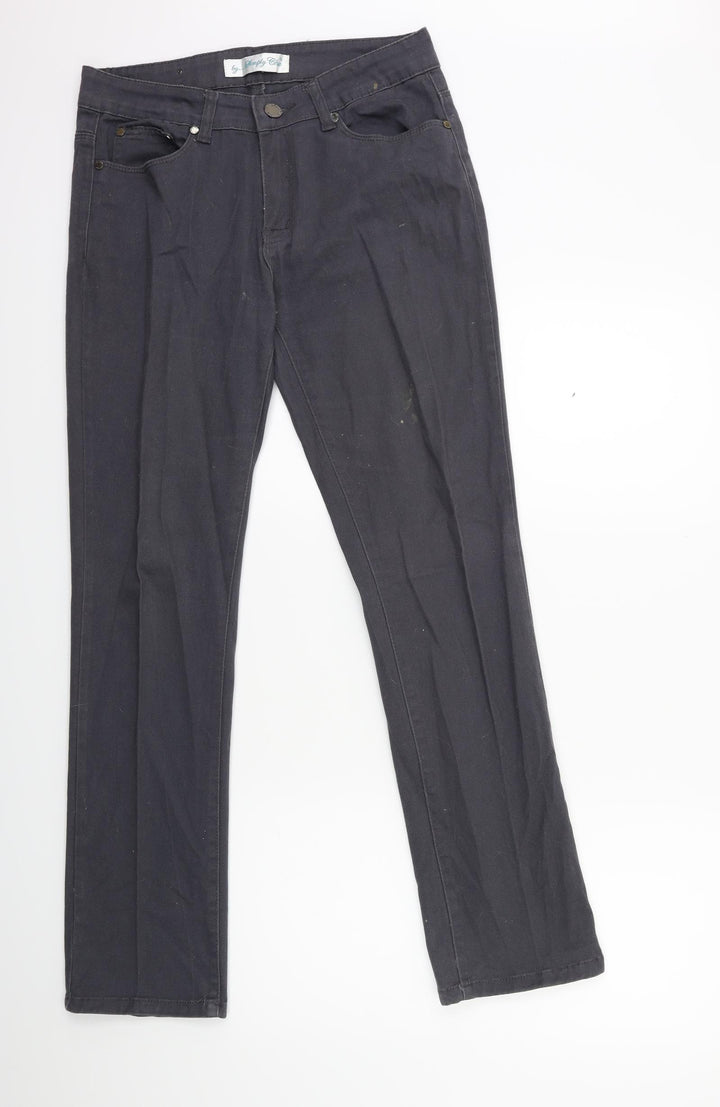 Simply chic Womens Grey Denim Straight Jeans Size 12 L30 in