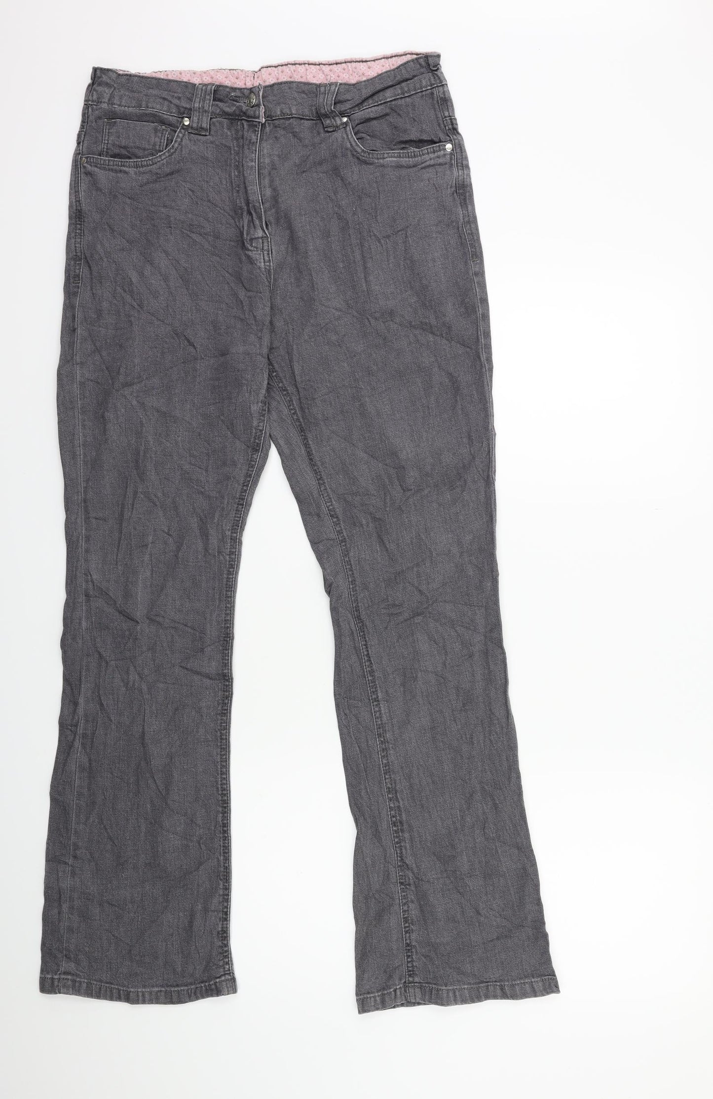 Simply Be Womens Grey  Denim Flared Jeans Size 12 L30 in