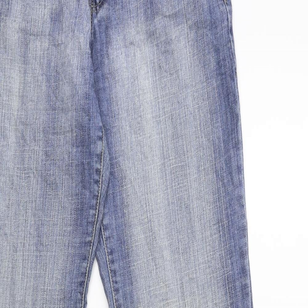 pop chic Womens Blue  Denim Flared Jeans Size 31 in L31 in