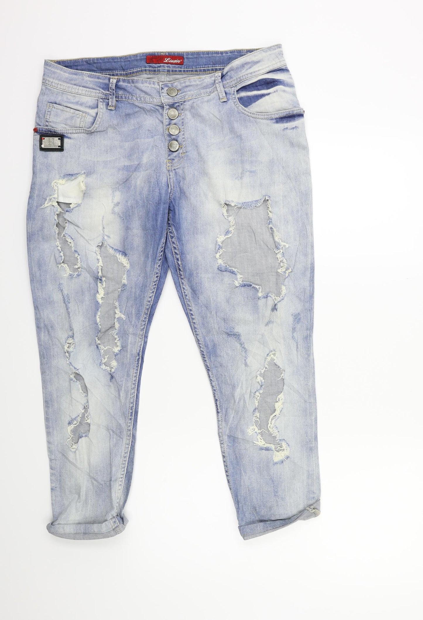LIUZIN Womens Blue  Denim Mom Jeans Size 30 in L30 in