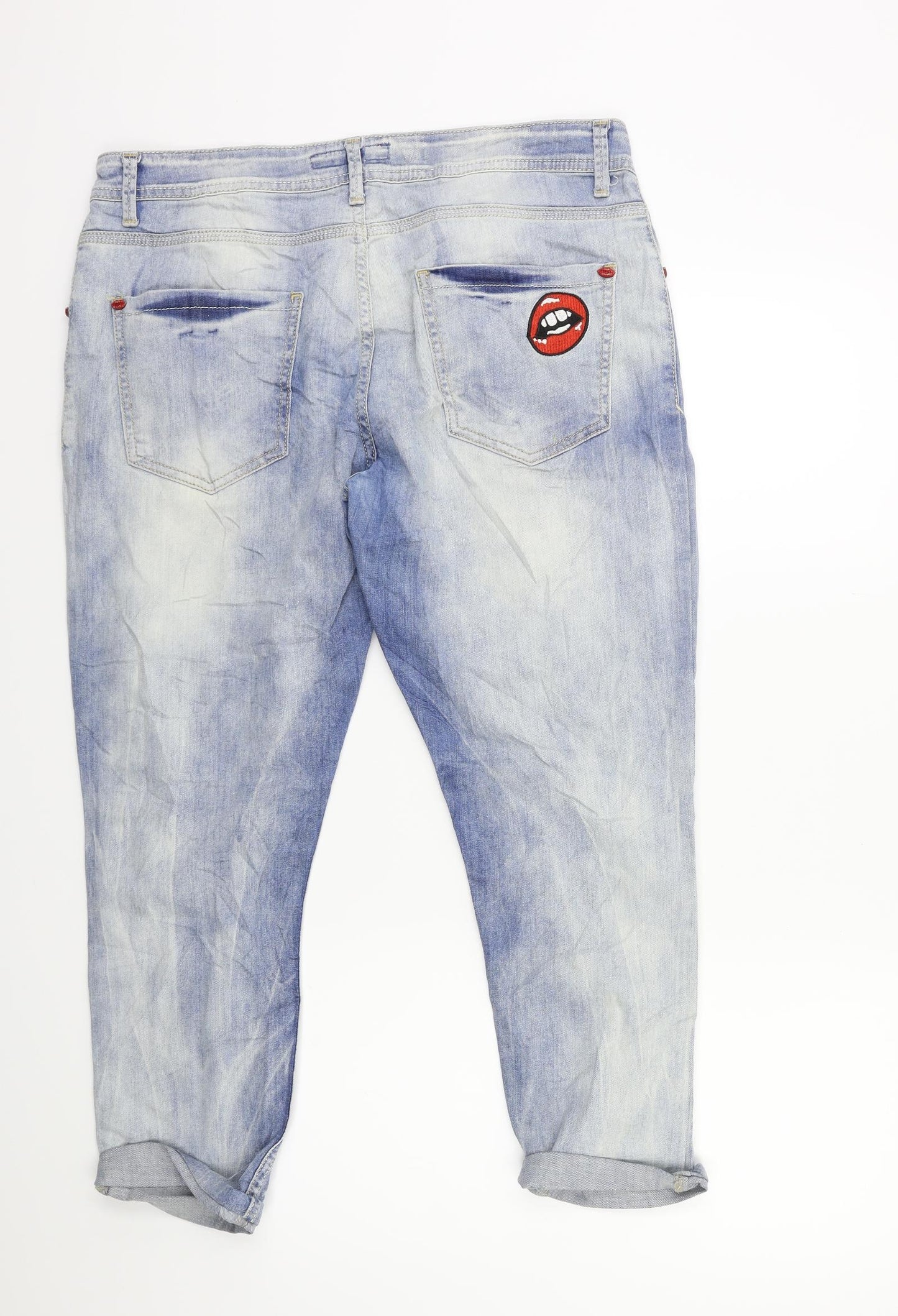LIUZIN Womens Blue  Denim Mom Jeans Size 30 in L30 in