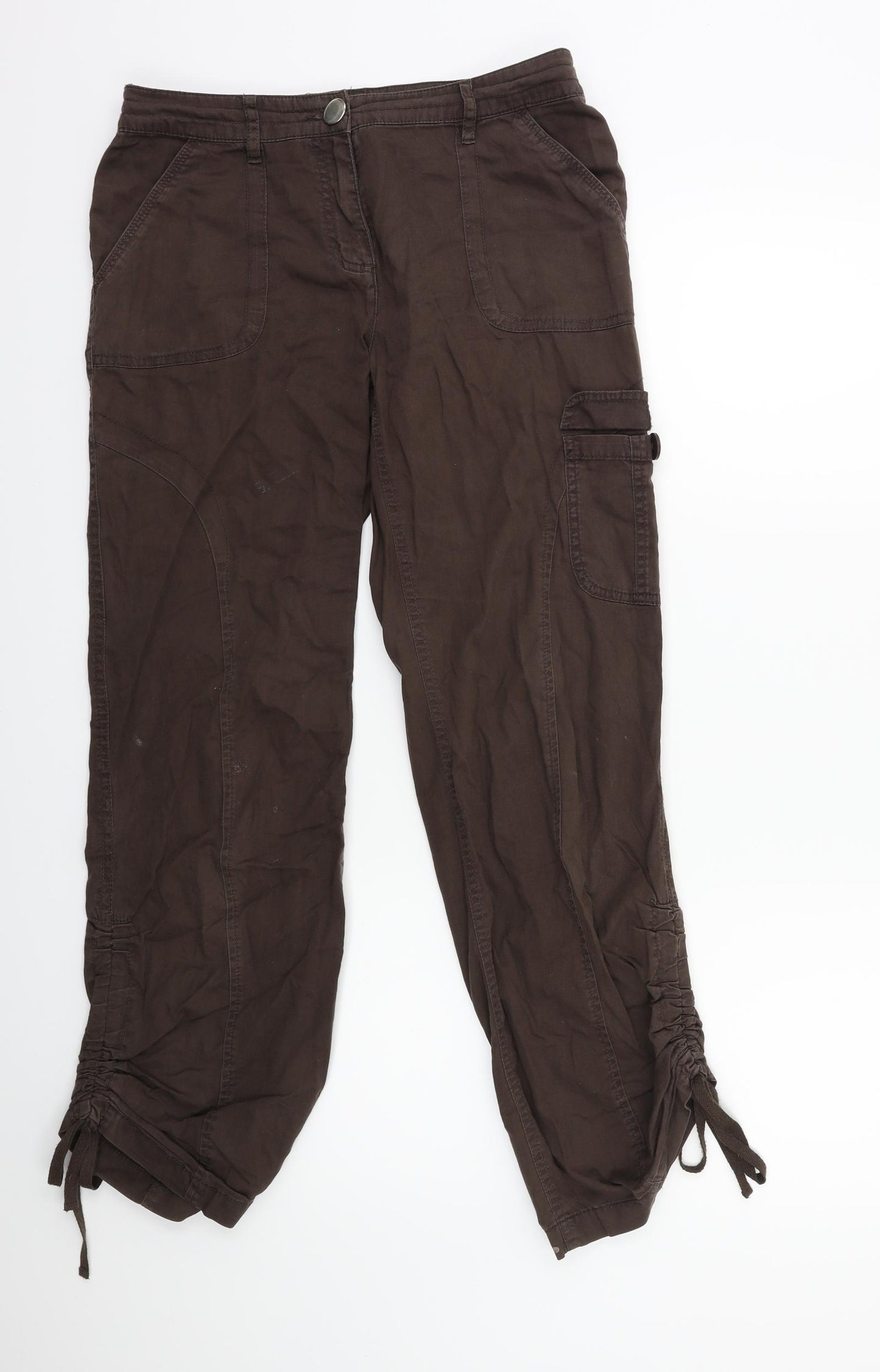 Savoir Womens Brown   Cargo Trousers Size 10 L28 in