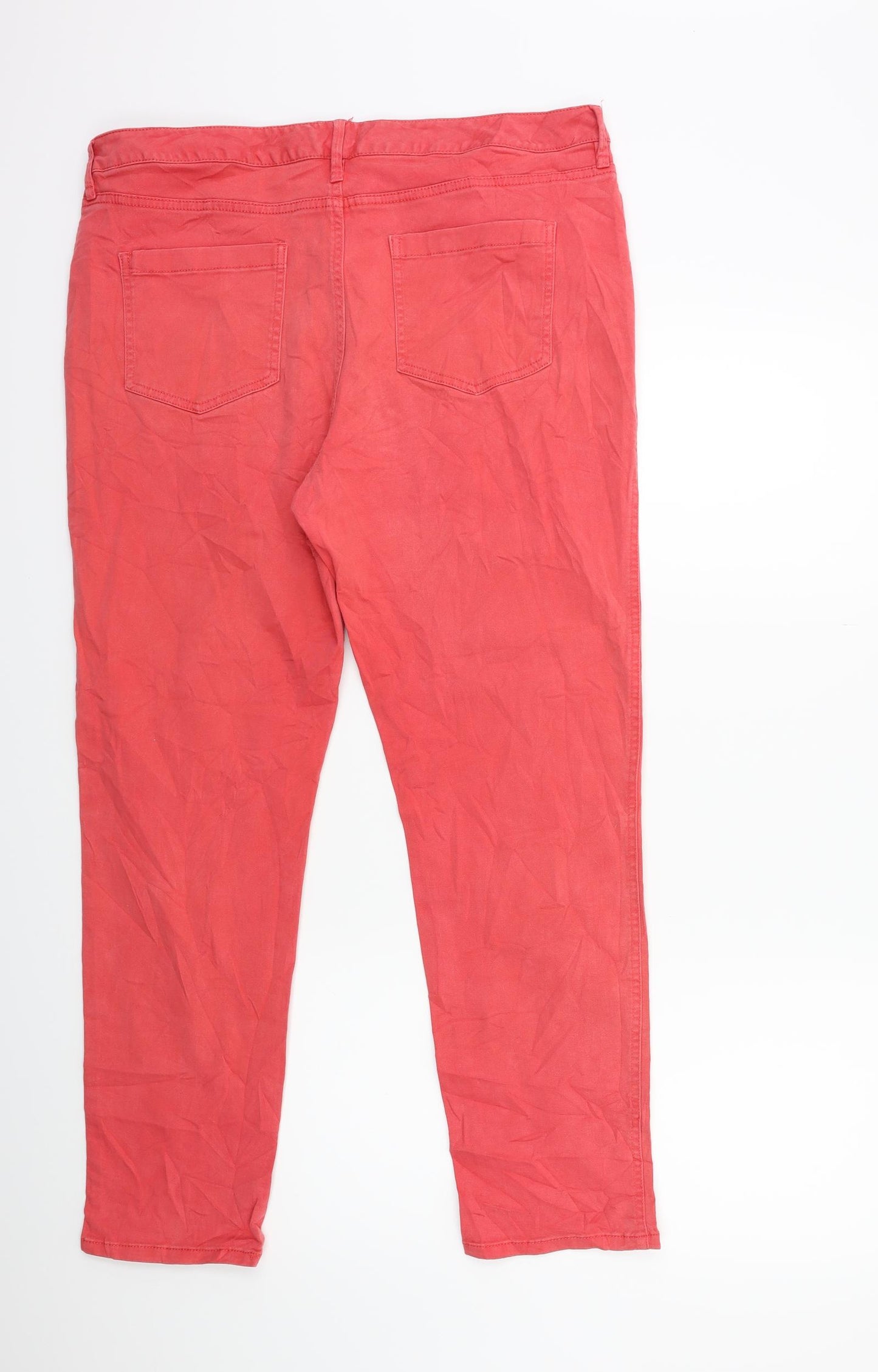 F&F Womens Pink  Denim Skinny Jeans Size 16 L28 in