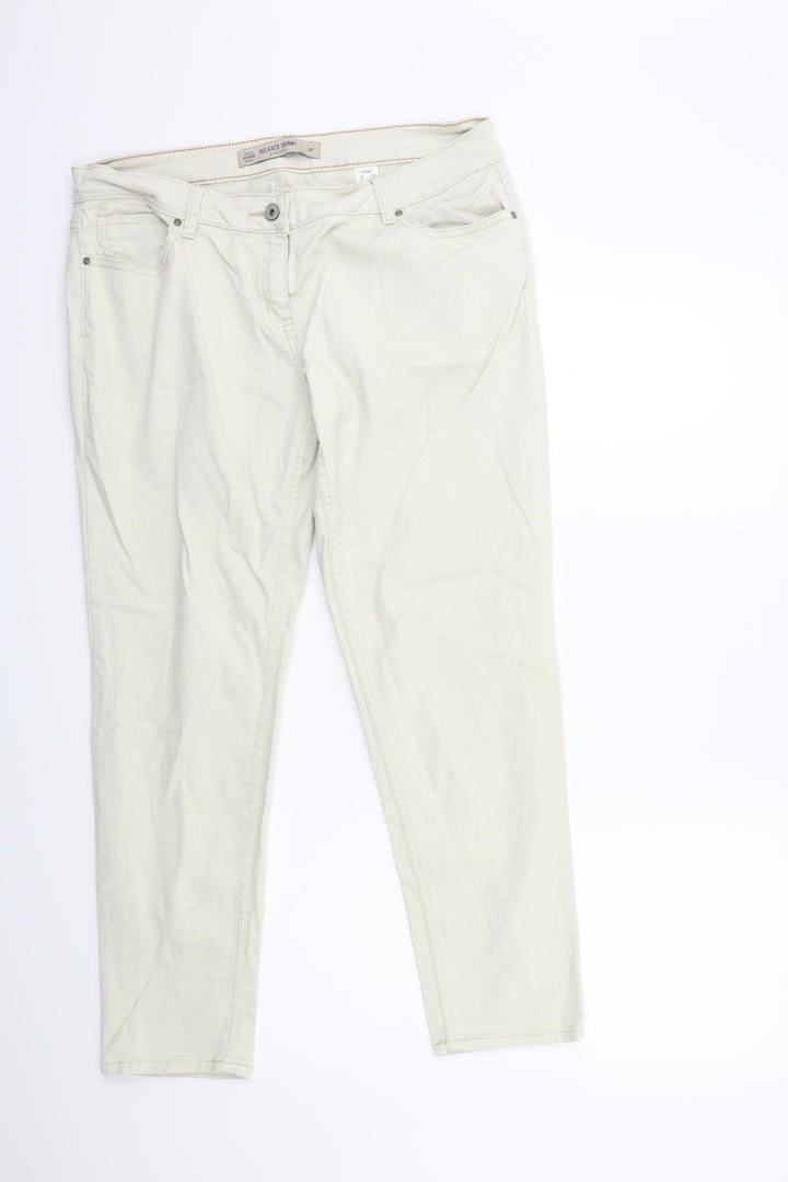 NEXT Womens Beige Denim Skinny Jeans Size 12 L28 in