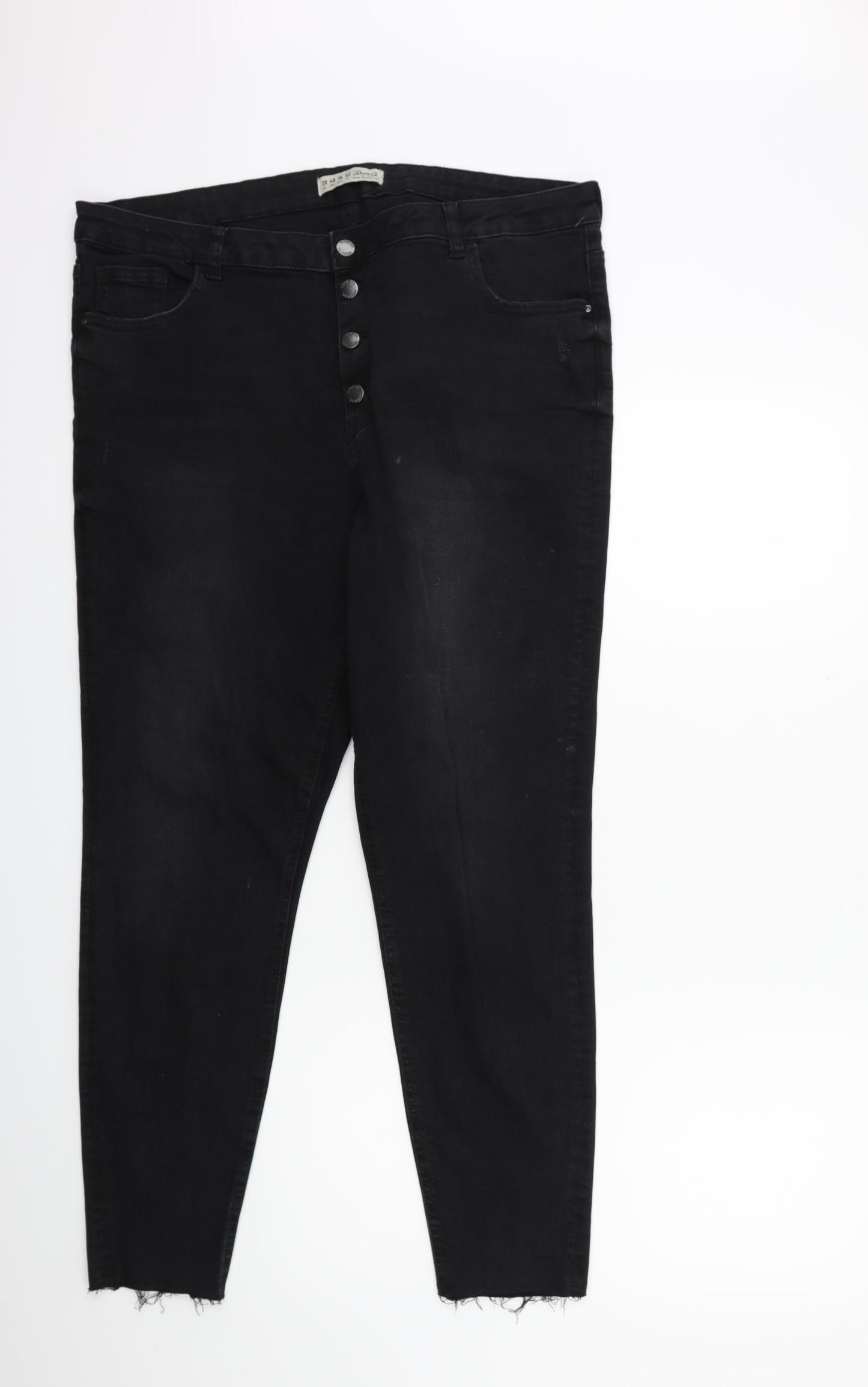 Denim & Co. Womens Black  Denim Mom Jeans Size 20 L29 in