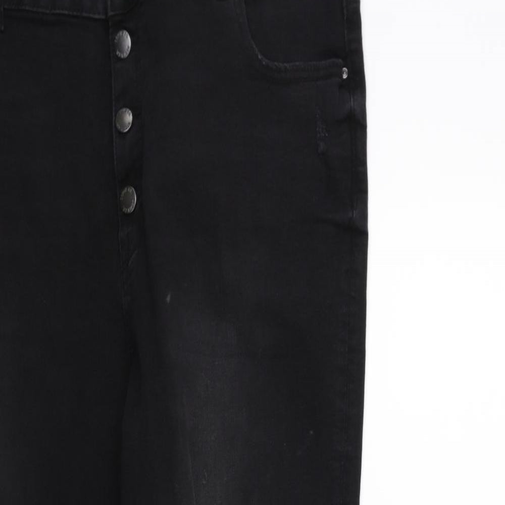 Denim & Co. Womens Black  Denim Mom Jeans Size 20 L29 in