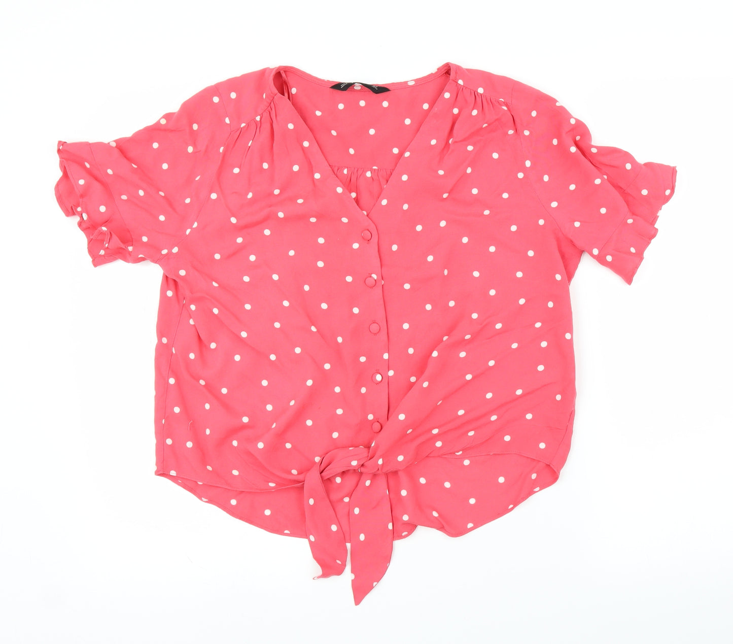 F&F Womens Pink Polka Dot  Basic Blouse Size 12